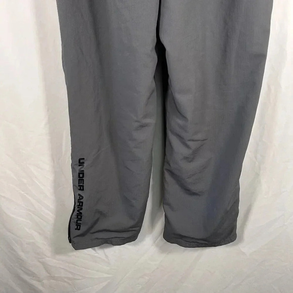 Under Armour Track Pants Men's Large Grey Pull On Drawstring Mesh Lined Pockets - Picture 9 of 13